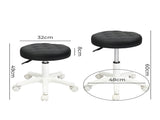 Levede 4x Rolling Bar Stool Swivel Salon SPA Chair Black BR1065-BKX4