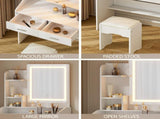 Artiss Dressing Table Set Stool Led White Doria FUR-V-DRESS03-LED-WH-AB
