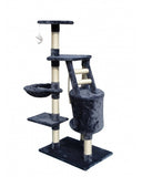 CARLA HOME 120cm Cat Tree for Indoor with Condo, Hammock & Plush Perchfor for Kittens & Adult V178-36377
