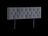 Linen Fabric Double Bed Deluxe Headboard Bedhead - Grey V63-821503