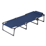 Gardeon Sun Lounger Folding Lounge Beach Chair Patio Outdoor Furniture FF-LOUNGE-STFA-BU