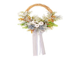 Autumn Pumkin Wreath with Ribbon Artificial Floral Wreath for Front Door Thanksgiving Festival V1294-YM0901-240517HL05-1
