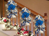 Christmas Swag Wreath 2024,Cordless Stairway Trim,Hanging Stair Teardrop Swag Garlands,Christmas V1192-AZ-W-10069