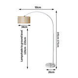 EMITTO Modern LED Floor Lamp Reading Beige LI0384-WHGY