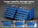 Giantz Tool Chest Trolley 10 Drawers Toolbox Storage Blue TB-10DR-ROLL-BL-AB
