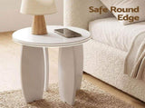 Artiss Single Boneless Sofa & Round End Table Set White SBED-COF-TED-BG
