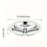 4 Pack Stainless Steel Divided Dinner Plates, 3 Compartment Round BPA Free Portion Trays For Kids V1237-ZY-807-068