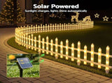 Jingle Jollys 3m Solar Christmas Fence Lights Outdoor Garden Path Decor Warm White 8pc XMAS-MOT-FENCE-GD