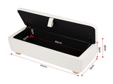 Artiss Storage Ottoman Hidden Bench Velvet Blanket Box Beige 97cm OTM-VEL01-BALL-WH