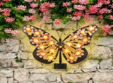 2Pack Solar Butterfly Lights Outdoor Metal Decor with 20 Led Decorative 10"Outdoor Butterfly V1107-124-75442-YEL-2PACK