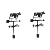 2-Pack Cow Weathervane Set - Direction Indicator for Roof, Garden, Patio Decorative Weather Vane V1369-AZ3-W-15689