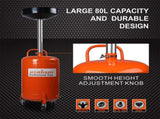 HORUSDY 80L Mobile Waste Oil Drainer Telescopic Workshop Fluid Collection Tank V465-95226