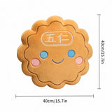 Mooncake Shaped Plush Stuffed Toy Soft Cotton Short Plush Decorative Pillow for Home Decor Car V1369-AZ3-W-14445