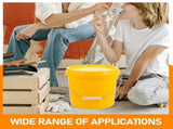 Set of 2 Small Plastic Buckets with Lids, Durable Storage Containers for Household Cleaning and V1369-AZ3-W-09045