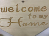 Welcome to My Home Sign Front Door Wood Sign with Love Heart Garland Valentine's Day Decorations for V1294-YM0714-10332494