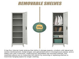 Single-Door Metal Tall Cabinet Shelf Storage for Home Office Gym V63-844441