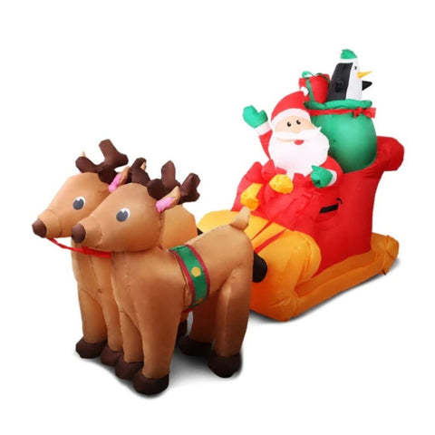 Festiss 2.2m Santa and Reindeer Christmas Inflatable with LED V227-3310642004560