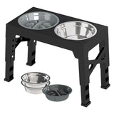 PaWz Elevated Dog Bowls 2 Stainless Steel Bowls and 1 Slow Feeder Bowl PT1282