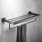 600mm 2 Layers Towel Shelf Storage Bath Stainless Steel Rack Rail Black V201-W12783565