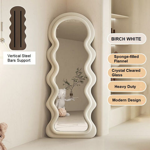 1.7m Elegance Curvy Mirror Wavy Full Lenght Curvy Squiggle Full Body Irregular Asymmetrical V255-CFBMIRROR-BW