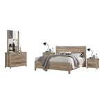 4 Pieces Bedroom Suite Natural Wood Like MDF Structure King Size Oak Colour Bed, Bedside Table & V43-BDS-CEL-4PC-DRS-KOK