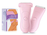 Pink 2-in Women's Electric Body & Bikini Trimmer Kit - Painless Ultra-Close Shaver V888-ELOSUNG24693