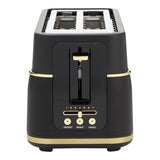 Morphy Richards Signature Soft Gold Matte Black 4 Slice Toaster with Long Slots MRST24BK