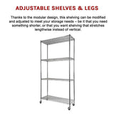 Wire Storage Rack 90x35cm Chrome Shelving with Wheels V63-841141