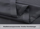 Black Water Resistant Sheer Eyelet Curtains for Outdoor, 132 cm x 274 cm V1188-MS-325-0465