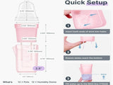 Self-Watering Square Seedling Pot with Adjustable Humidity Dome Semi-Transparent Pink Plastic V1341-ZY-SX33ZBRR-10PCS