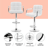 Artiss Bar Table and Stools Set Dining Desk Kitchen Chairs Cafe Pub BA-TAB-CHR-GASLIFT-WH