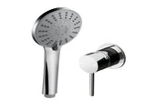 Cefito 4.5" Handheld Shower Head Round with Wall Bathroom Mixer Silver SHOWER-A4-RO-SI-MIXER-RO