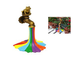 Frog Rainbow Faucet Ornament Resin Garden Decorative Animal Rainbow Tap Statue Craft for Outdoor V1294-YM0901-3111240165711