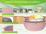 4-in-1 Colander with Lid Set, Multifunctional Strainer for Washing and Draining Pasta Fruit and V1237-ZY-924-379
