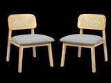 Levede 2x Dining Chair Wood Rattan Armless Natural CH1144-2-NT