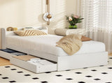 Artiss Bed Frame Single Size with Charging Ports and 2 Drawers AURA WBED-F-AURA-S-WH-AB