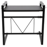 Black Telescopic Microwave Oven Rack Kitchen Storage Shelf Multifunctional Stand for Home V1294-YM0901-3118200192511