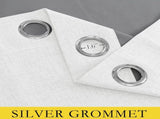 100% Absolutely Blackout Linen Curtains with Thermal Insulated White Liner,Greyish White,52" V1258-DP02-C-1290