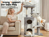 i.Pet Cat Tree Tower 127cm Scratching Post Furniture Scratcher House Light Grey PET-CAT-M127-LTGR