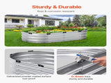 Metal Raised Garden Bed 4x2x1 ft Outdoor Galvanized Planter Box Silver V952-JSYHZZC421FT2BQAHV0