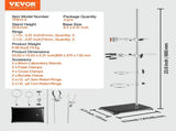 Lab Stand Support, Laboratory Retort Support Stand 2 Sets, Steel Lab Stand 23.6" Rod and 8.3" x 5.3" V952-SYZJJP2JT60C7MCUSV0