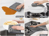 Homaxy Microfiber Kitchen Towels and Dishcloths Set 28 x 16 Inch & 12 x 12 Inch with 100% Cotton V1258-DP02-F-134