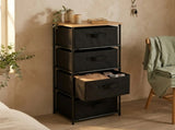 CARLA HOME 4 Drawer Fabric Storage Dresser - Steel Frame - Black - Storage Rack - Rustic V178-36406