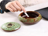 Round Ceramic Ashtray Living Room Anti Fly Ash With Lid Ashtray Cigar Ashtrays Home Decoration V1192-AZ-W-12338