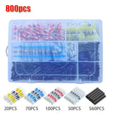 Solder Ring Wire Connectors Heat Shrink Butt Terminals Electrical Connector Kit - Multi - Size V1107-145-99083-MLT-800PCS