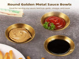 50PCS Round Golden Bowls, 2.4" x 1" Stainless Steel Dipping Cups, Small Seasoning Dish V1192-AZ-W-18274