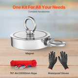 VEVOR 907 Kg Strong Fishing Magnet Kit Double Sided Pull Force Rope Carabiner V952-CXDYTZ2JTSM2K4AQDV0