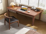 Mitch Solid Wood Study Desk /Rubberwood/Minimal Assembly/Walnut V1057-DM6005-WAN