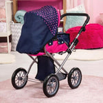 Baby Doll City Star Pram in Polka Dots, Blue and Pink V178-21961