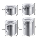 4-Piece Stainless Steel Canister Set, for Sugar,Flour,Tea,Candy,Cookie,Spice V1366-AZ2-W-24324